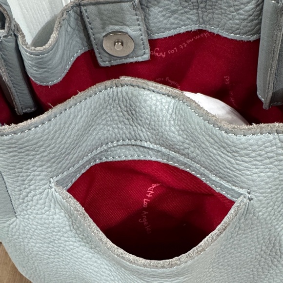 Hammitt Oliver Medium- Dust Blue/brushed silver rivets - Leather Shoulder Bag - Picture 9 of 13